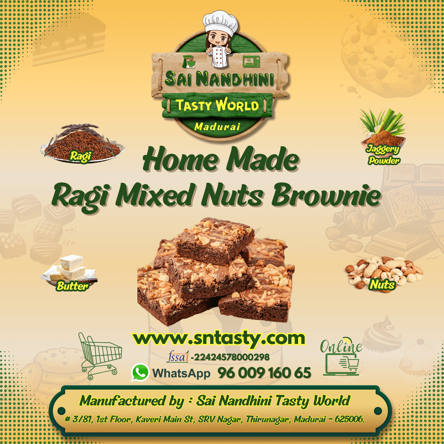 Ragi Mixed Nuts Brownie