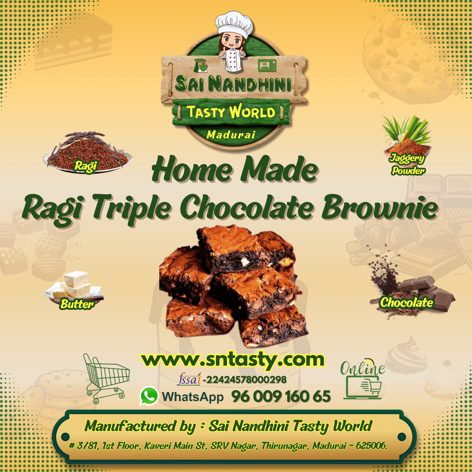 Ragi Triple Chocolate Brownie