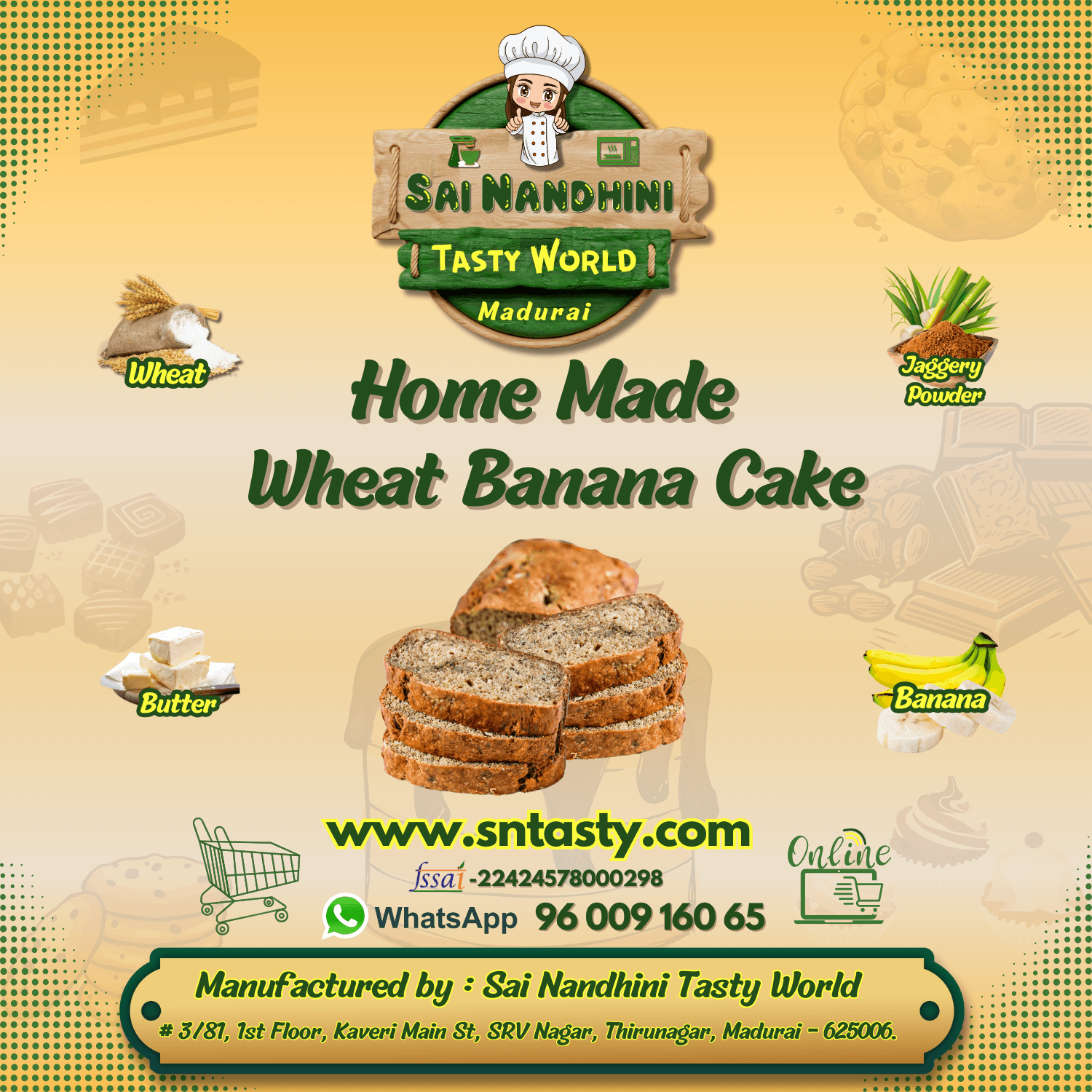 Wheat Banana Cake