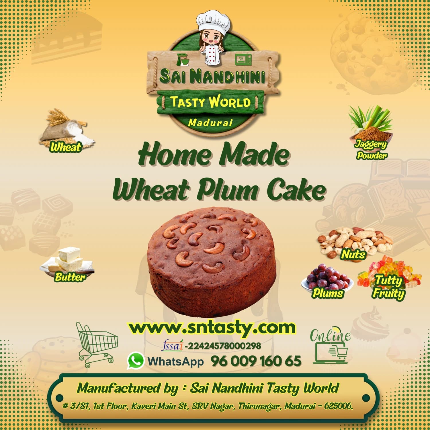 Wheat Plum Cake
